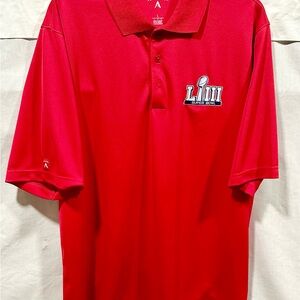 Super Bowl LIII (official) Antigua Red Collared Polo Shirt.